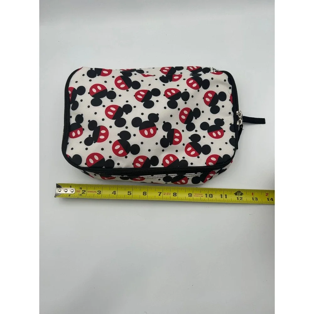 Disney Mickey Mouse Bioworld Travel Pouch Cosmetic Bag White Red Black B736